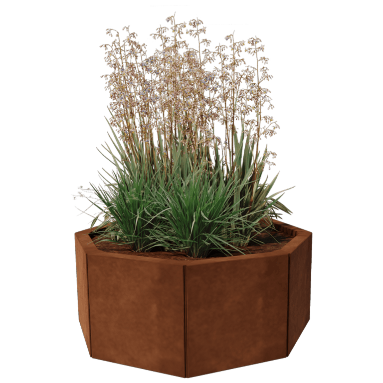 Ζαρντινιέρα από χάλυβα Corten - Οκτάγωνο - 72,4 x 72,4 cm
