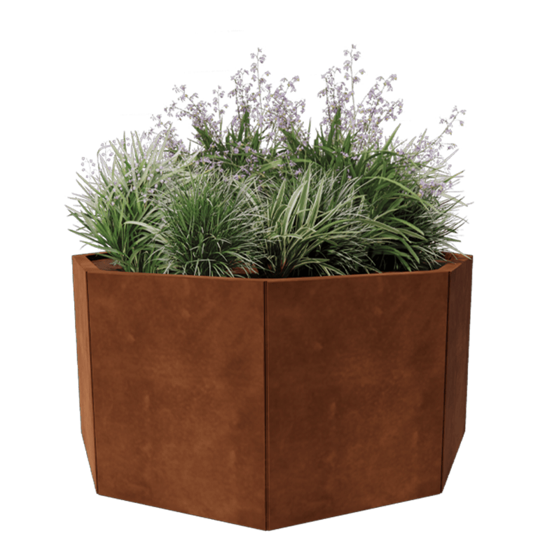 Ζαρντινιέρα από χάλυβα Corten - Οκτάγωνο - 120,7 x 120,7 cm
