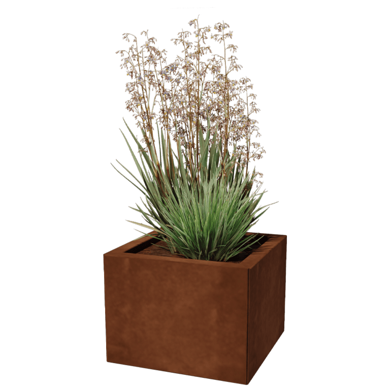 Ζαρντινιέρα από χάλυβα Corten - Τετράγωνο - 40 x 40 cm