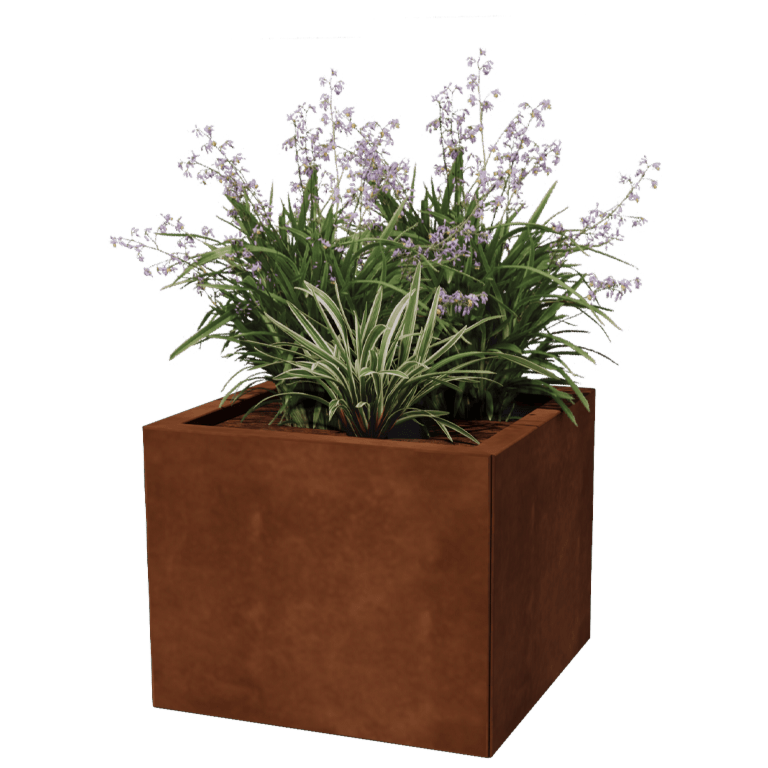 Ζαρντινιέρα από χάλυβα Corten - Τετράγωνο - 50 x 50 cm