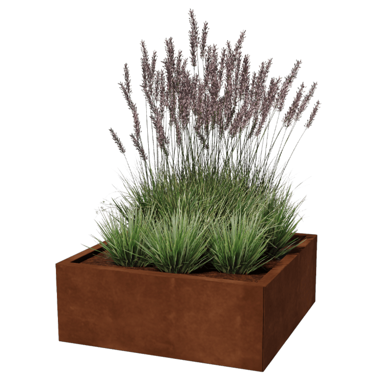 Ζαρντινιέρα από χάλυβα Corten - Τετράγωνο - 80 x 80 cm