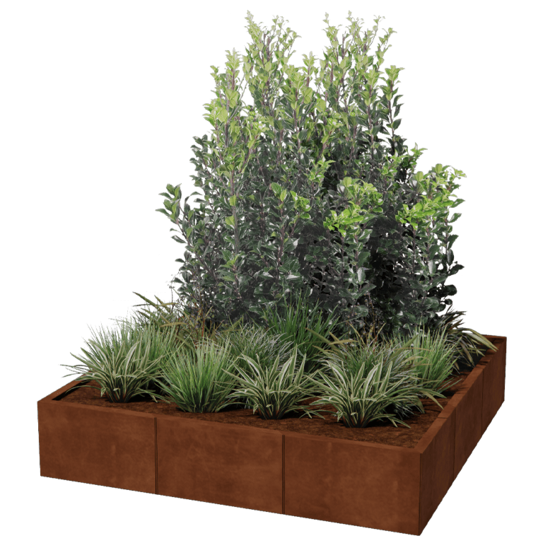 Ζαρντινιέρα από χάλυβα Corten XXL - Τετράγωνο - 150 x 150 cm