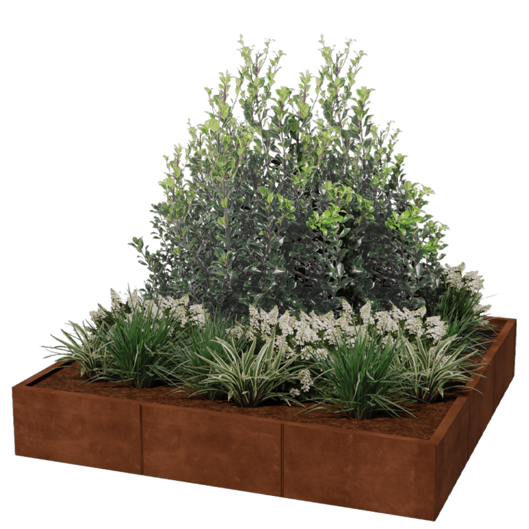 Ζαρντινιέρα από χάλυβα Corten XXL - Τετράγωνο - 180 x 180 cm