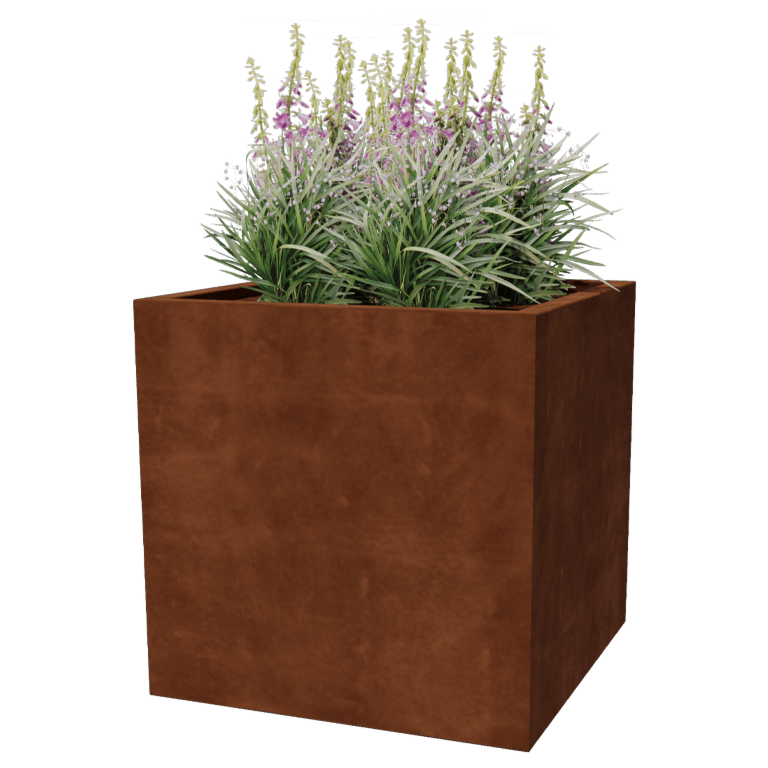 Ζαρντινιέρα από χάλυβα Corten - Τετράγωνο - 80 x 80 x 80 cm - Συγκολλημένο