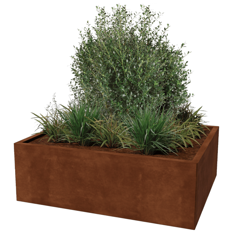 Ζαρντινιέρα από χάλυβα Corten - Ορθογώνιο - 100 x 120 cm