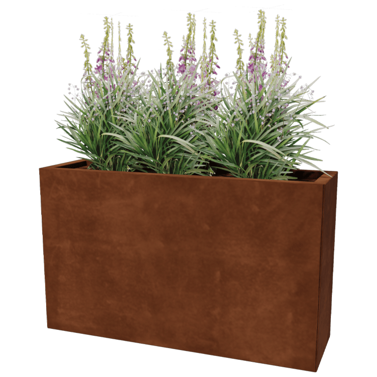 Ζαρντινιέρα από χάλυβα Corten - Ορθογώνιο - 30 x 100 cm
