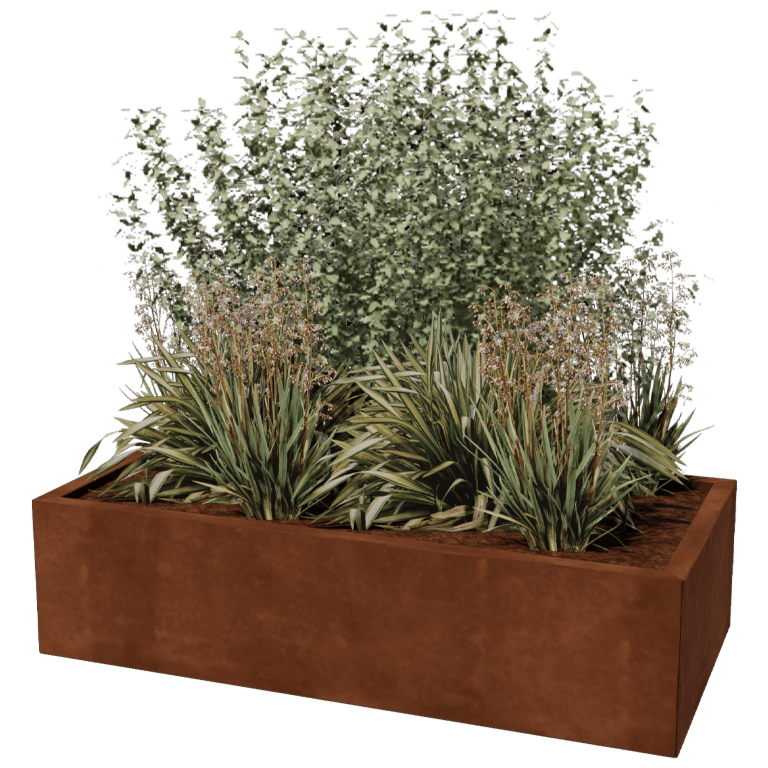 Ζαρντινιέρα από χάλυβα Corten - Ορθογώνιο - 60 x 120 cm