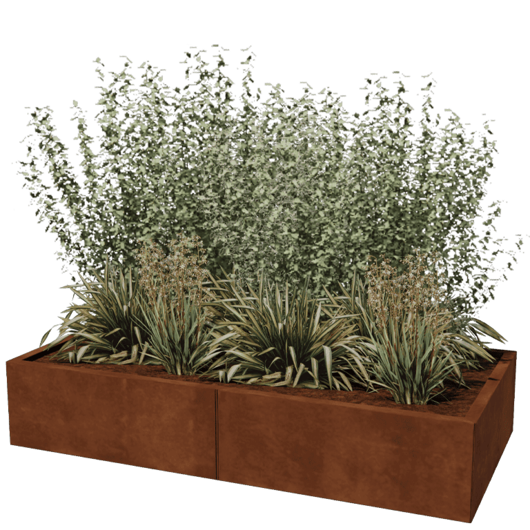 Ζαρντινιέρα από χάλυβα Corten XXL - Ορθογώνιο - 160 x 80 cm