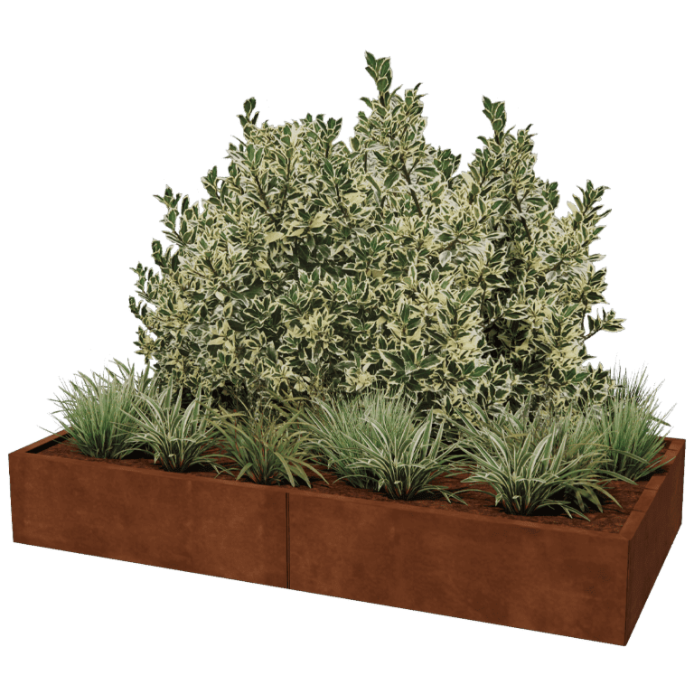 Ζαρντινιέρα από χάλυβα Corten XXL - Ορθογώνιο - 200 x 100 cm