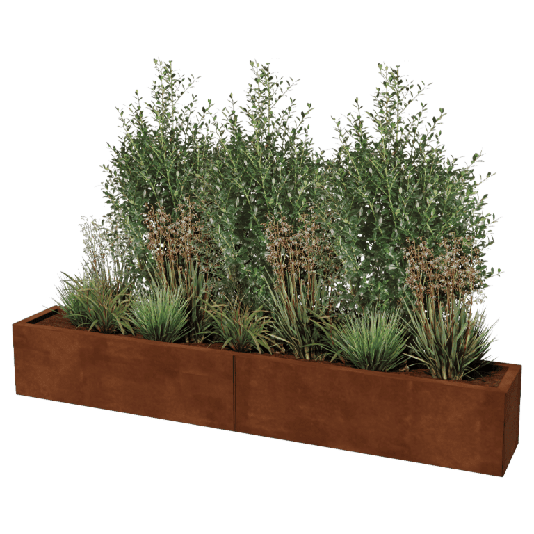Ζαρντινιέρα από χάλυβα Corten XXL - Ορθογώνιο - 200 x 30 cm