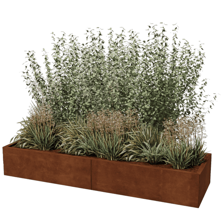 Ζαρντινιέρα από χάλυβα Corten XXL - Ορθογώνιο - 200 x 60 cm