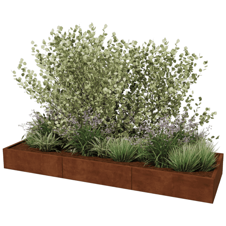 Ζαρντινιέρα από χάλυβα Corten XXL - Ορθογώνιο - 300 x 100 cm