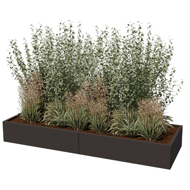 Ζαρντινιέρα από χάλυβα XXL - Ορθογώνιο - 240 x 80 cm