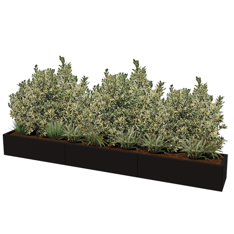 Ζαρντινιέρα από χάλυβα XXL - Ορθογώνιο - 300 x 40 cm