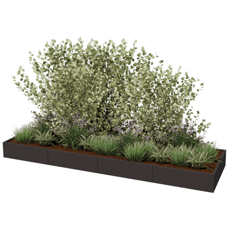 Ζαρντινιέρα από χάλυβα XXL - Ορθογώνιο - 400 x 120 cm