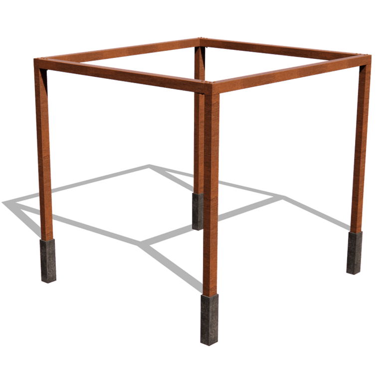 Πέργκολα από χάλυβα Corten - Τετράγωνο - 324 x 300 x 230 cm