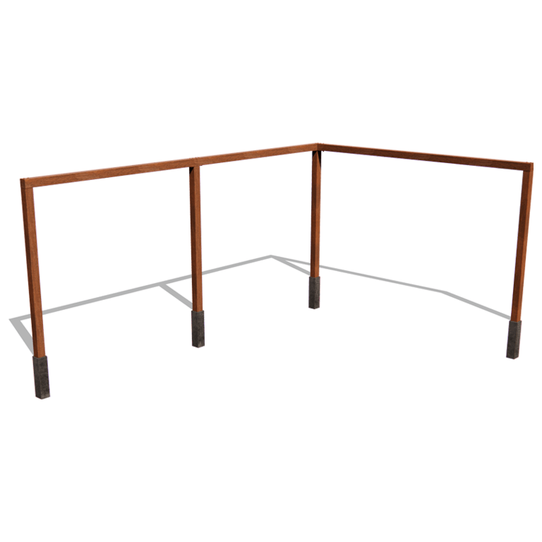 Πέργκολα από χάλυβα Corten - Γωνία - 600 x 412 x 242 cm