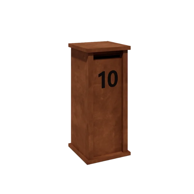 Γραμματοκιβώτιο από χάλυβα Corten - Arizona S - 40 x 40 x 100 cm