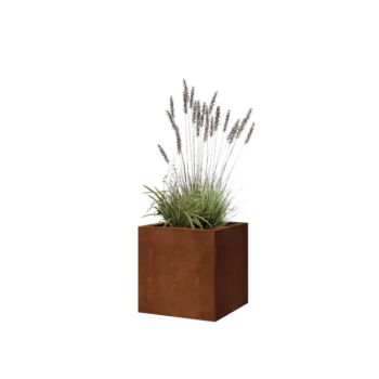 Ζαρντινιέρα από χάλυβα Corten - Τετράγωνο - 40 x 40 x 40 cm - Χωρίς πλάκα βάσης