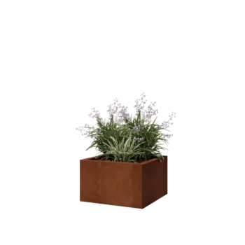 Ζαρντινιέρα από χάλυβα Corten - Τετράγωνο - 50 x 50 x 30 cm - Χωρίς πλάκα βάσης