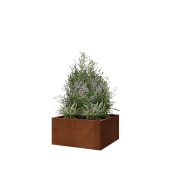 Ζαρντινιέρα από χάλυβα Corten - Τετράγωνο - 60 x 60 x 30 cm - Χωρίς πλάκα βάσης