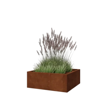 Ζαρντινιέρα από χάλυβα Corten - Τετράγωνο - 80 x 80 x 30 cm - Χωρίς πλάκα βάσης