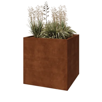 Ζαρντινιέρα από χάλυβα Corten - Τετράγωνο - 100 x 100 x 100 cm - Χωρίς πλάκα βάσης