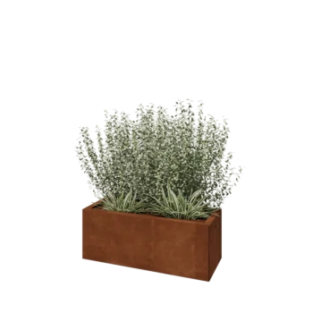 Ζαρντινιέρα από χάλυβα Corten - Ορθογώνιο - 80 x 30 x 30 cm - Χωρίς πλάκα βάσης