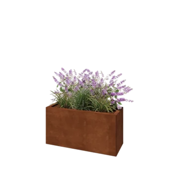 Ζαρντινιέρα από χάλυβα Corten - Ορθογώνιο - 80 x 30 x 40 cm - Χωρίς πλάκα βάσης