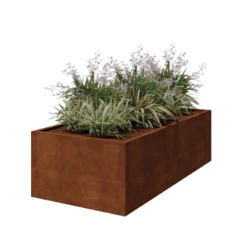 Ζαρντινιέρα από χάλυβα Corten - Ορθογώνιο - 200 x 100 x 60 cm - Συγκολλημένο - Χωρίς πλάκα βάσης