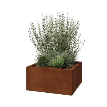 Ζαρντινιέρα από χάλυβα Corten - Τετράγωνο - 80 x 80 x 40 cm - Συγκολλημένο - Χωρίς πλάκα βάσης