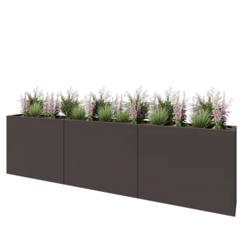 Ζαρντινιέρα XXL από χάλυβα - Ορθογώνιο - 300 x 30 x 80 cm - RAL7016 ματ (ανθρακί γκρι) - Χωρίς πλάκα βάσης