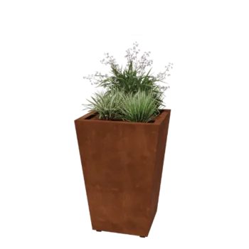 Ζαρντινιέρα από χάλυβα Corten - Κώνος - 60 x 60 x 81,5 cm - Συγκολλημένο - Με πλάκα βάσης
