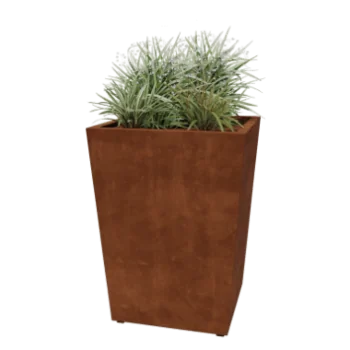 Ζαρντινιέρα από χάλυβα Corten - Κώνος - 80 x 80 x 101,5 cm - Συγκολλημένο - Με πλάκα βάσης