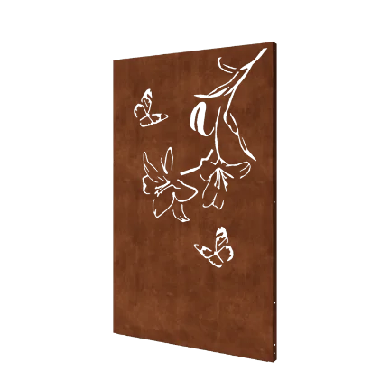 Διακοσμητικό πάνελ από χάλυβα Corten - Κρίνος - 120 x 6 x 190 cm
