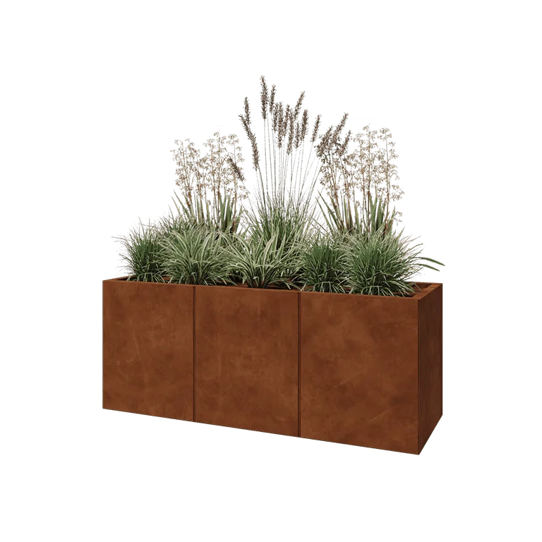 Ζαρντινιέρα XXL από χάλυβα Corten - Ορθογώνιο - 150 x 50 x 60 cm - Χωρίς πλάκα βάσης