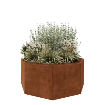 Ζαρντινιέρα από χάλυβα Corten - Οκτάγωνο - 168,6 x 168,6 x 70 cm - Χωρίς πλάκα βάσης