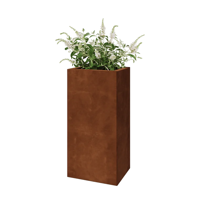 Ζαρντινιέρα από χάλυβα Corten - Ορθογώνιο - 40 x 30 x 80 cm - Χωρίς πλάκα βάσης