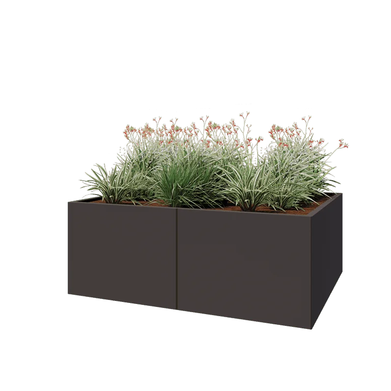 Ζαρντινιέρα XXL από χάλυβα - Ορθογώνιο - 160 x 120 x 60 cm - Άλλο χρώμα RAL - Χωρίς πλάκα βάσης