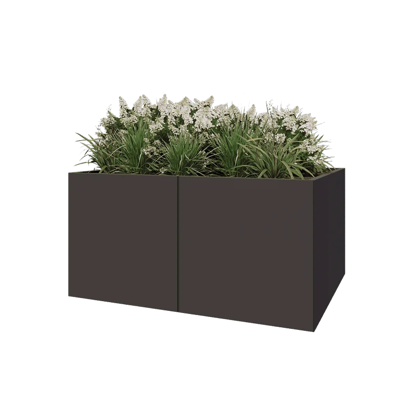 Ζαρντινιέρα XXL από χάλυβα - Ορθογώνιο - 160 x 120 x 80 cm - Άλλο χρώμα RAL - Χωρίς πλάκα βάσης