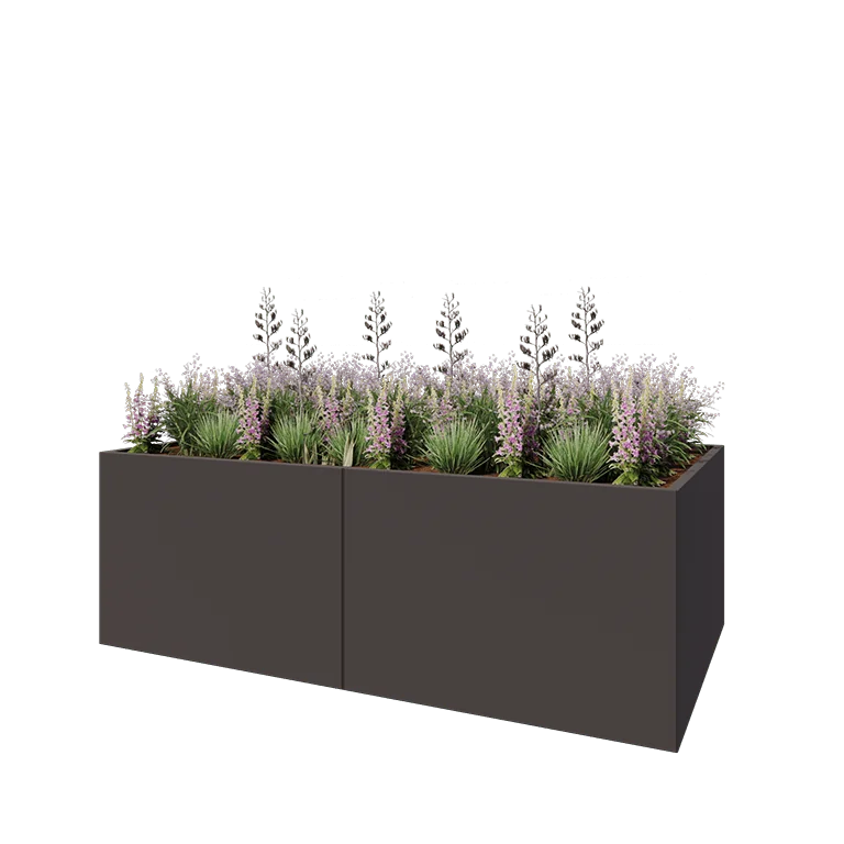 Ζαρντινιέρα XXL από χάλυβα - Ορθογώνιο - 240 x 120 x 80 cm - RAL7016 ματ (ανθρακί γκρι) - Χωρίς πλάκα βάσης