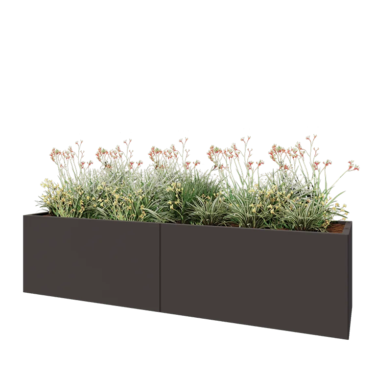 Ζαρντινιέρα XXL από χάλυβα - Ορθογώνιο - 240 x 60 x 60 cm - Άλλο χρώμα RAL - Χωρίς πλάκα βάσης