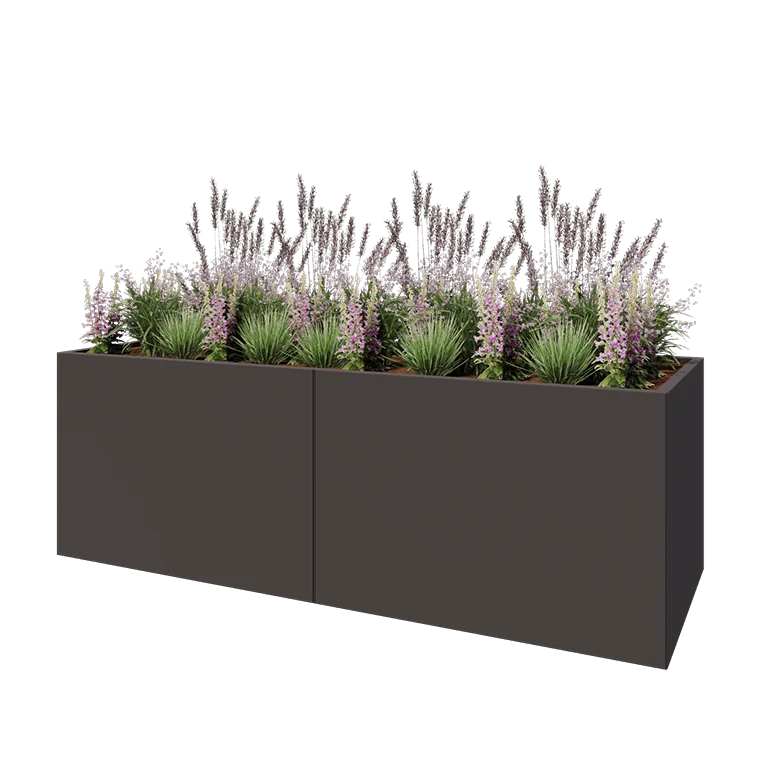 Ζαρντινιέρα XXL από χάλυβα - Ορθογώνιο - 240 x 80 x 80 cm - Άλλο χρώμα RAL - Χωρίς πλάκα βάσης