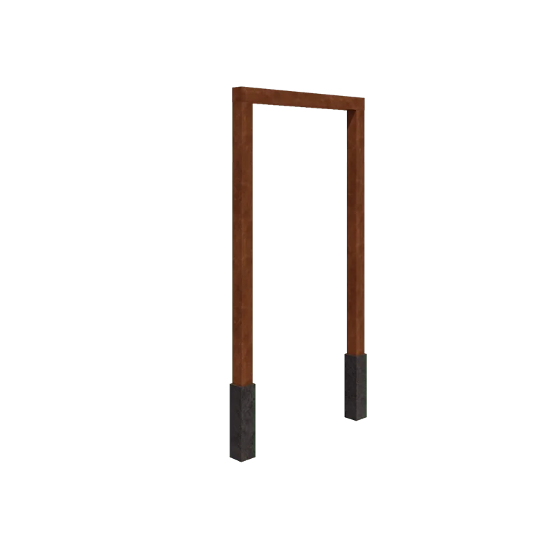 Πέργκολα από χάλυβα Corten - Ίσιο - 150 x 230 cm - Με βάση από σκυρόδεμα