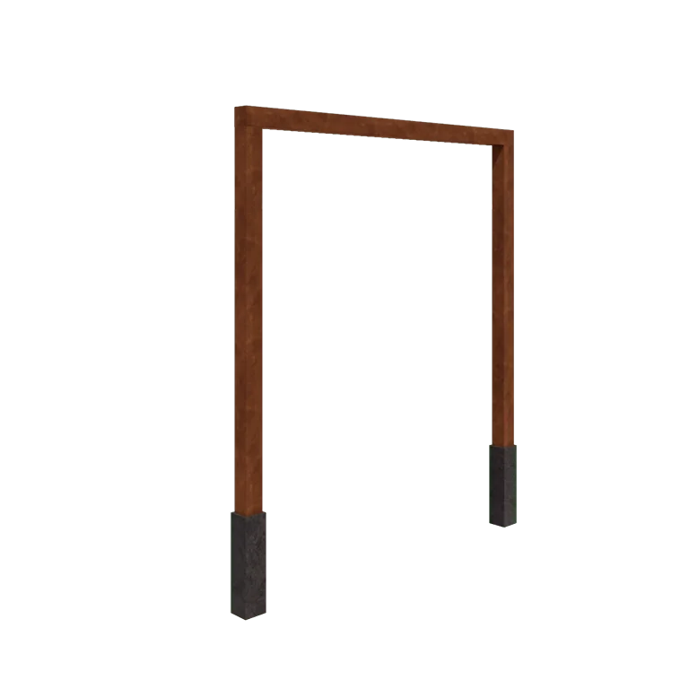 Πέργκολα από χάλυβα Corten - Ίσιο - 250 x 230 cm - Με βάση από σκυρόδεμα