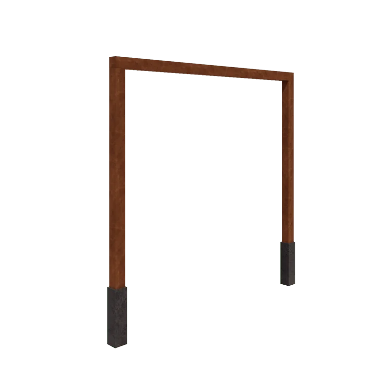 Πέργκολα από χάλυβα Corten - Ίσιο - 300 x 230 cm - Με βάση από σκυρόδεμα
