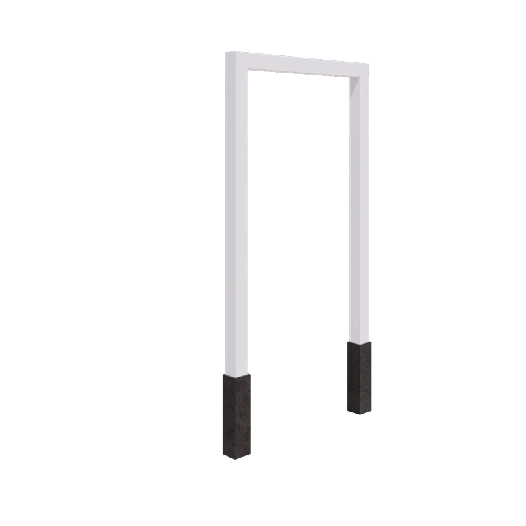 Πέργκολα από χάλυβα - Ίσιο - 150 x 230 cm - RAL9010 ματ (λευκό) - Με βάση από σκυρόδεμα