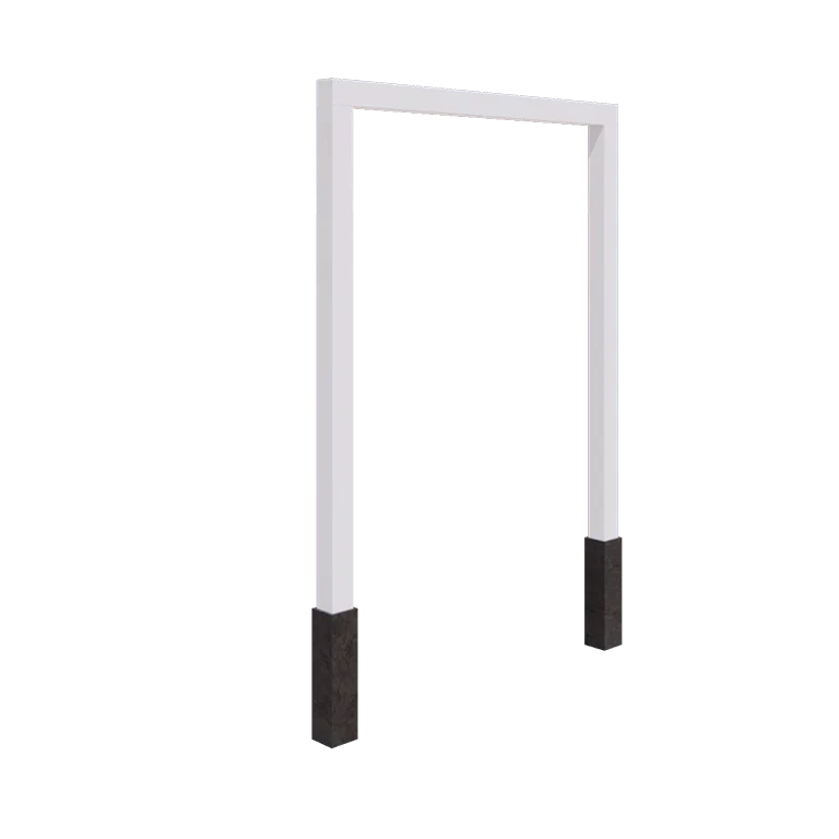 Πέργκολα από χάλυβα - Ίσιο - 200 x 230 cm - RAL9010 ματ (λευκό) - Με βάση από σκυρόδεμα