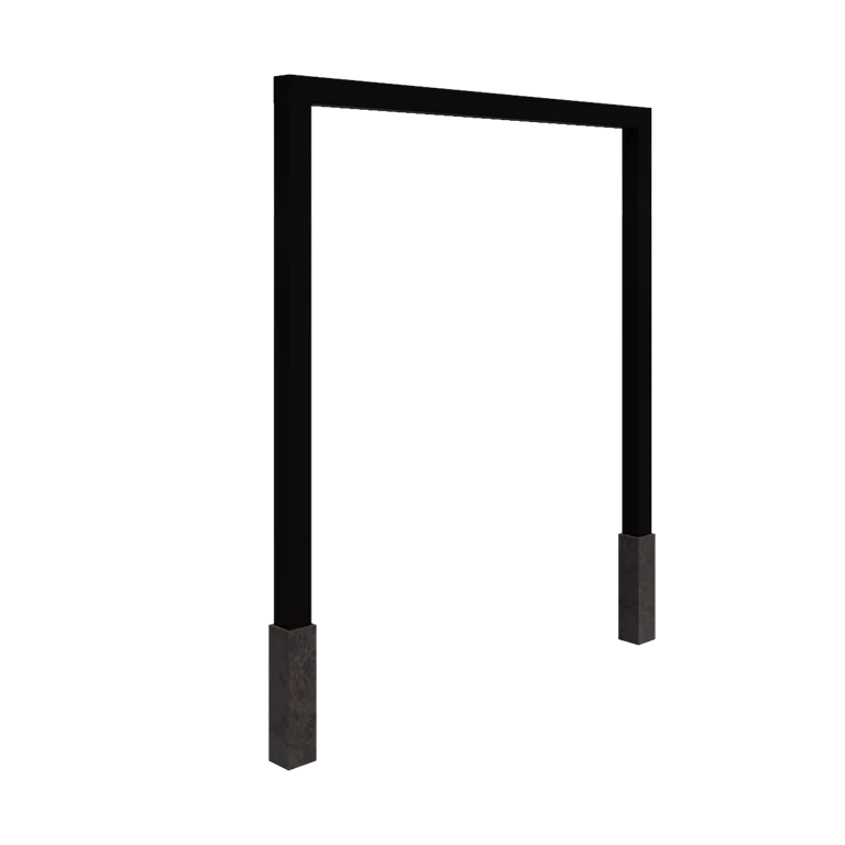 Πέργκολα από χάλυβα - Ίσιο - 250 x 230 cm - RAL9005 ματ (μαύρο) - Με βάση από σκυρόδεμα