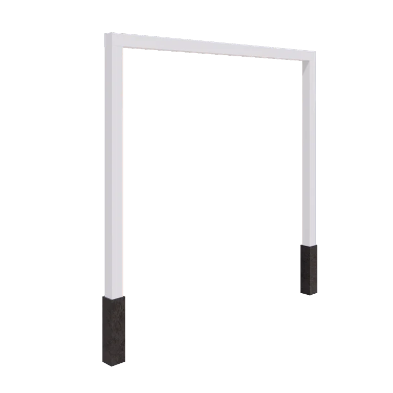 Πέργκολα από χάλυβα - Ίσιο - 300 x 230 cm - RAL9010 ματ (λευκό) - Με βάση από σκυρόδεμα